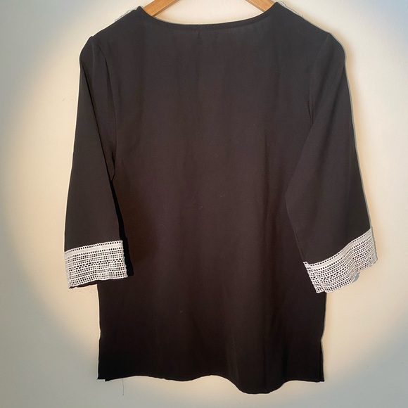 Chase Secret Womens Boho Casual V Neck Shirt Boho Embroidered Print Blouse - Picture 2 of 3